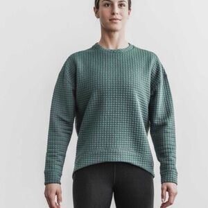 NOBULL Sage Crewneck Quilted Textured Crewneck Pullover High-Low Sweater Size XS